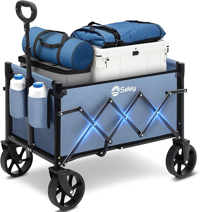Sekey Wagon Cart with Wheels with 220LBS Capacity, Heavy Duty Wagon Carts by Sekey