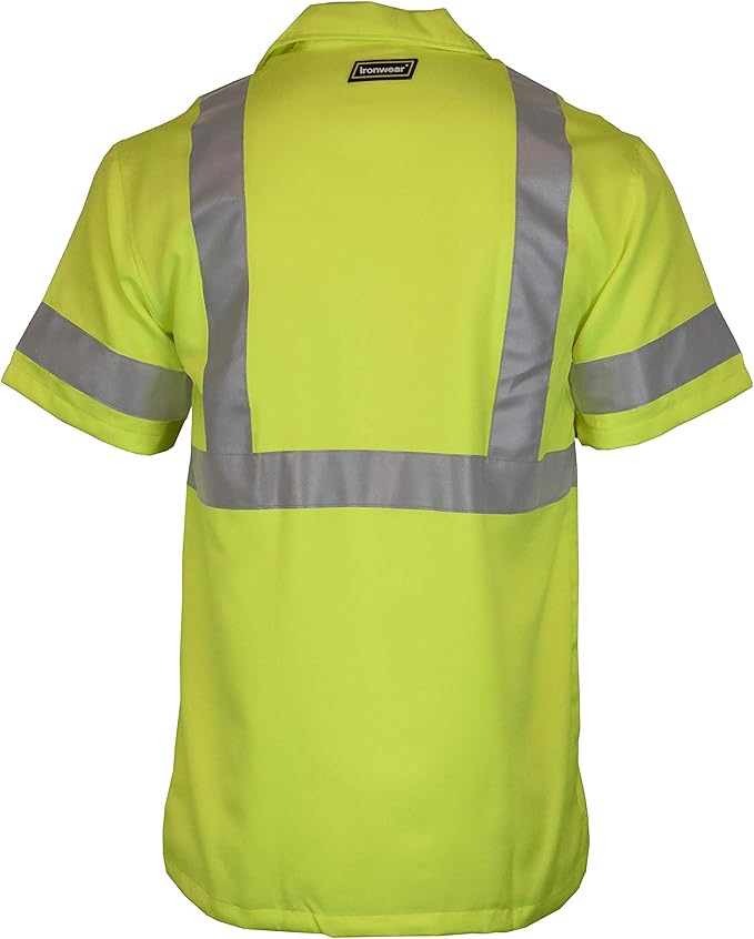 Ironwear 1860 Hi-Visibility Short Sleeve Buttoned Down Safety Work Shirt-Type R - Image 2