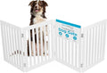 INTERNET'S BEST Dog Gate Indoor Freestanding Pet Barrier, Folding Wood Dog Fence by BIRDROCKHOME