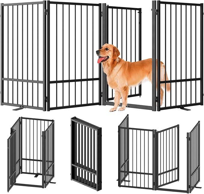 Full Metal Freestanding Dog Gate by SNUOWU
