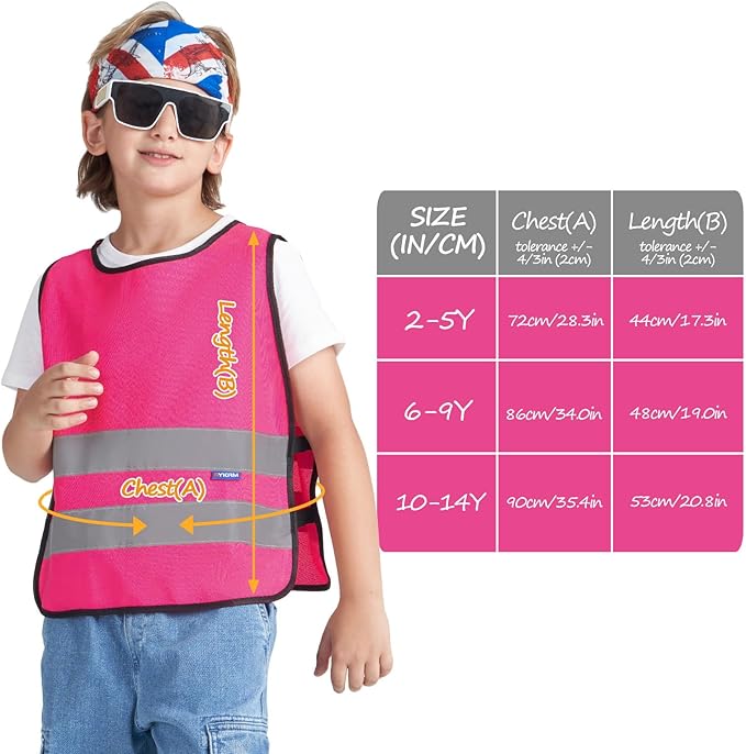 A-SAFETY Kids High Vis Reflective construction Safety vest customized LOGO - Image 3