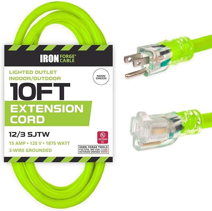 Iron Forge Cable Weatherproof 10 Ft Outdoor Extension Cord by IronForgeCable