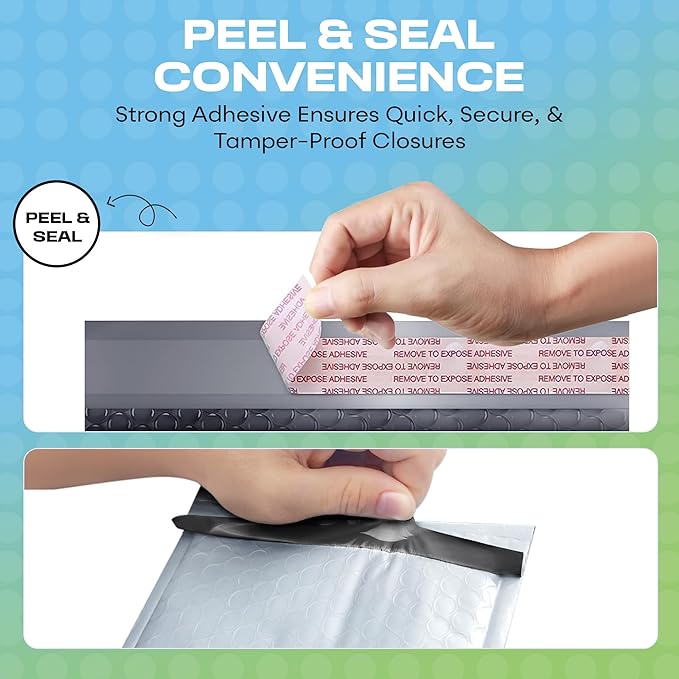 White Small Bubble Mailers 4x8 Inch #000 | Thick Padded Poly Bubble Mailer - Image 4