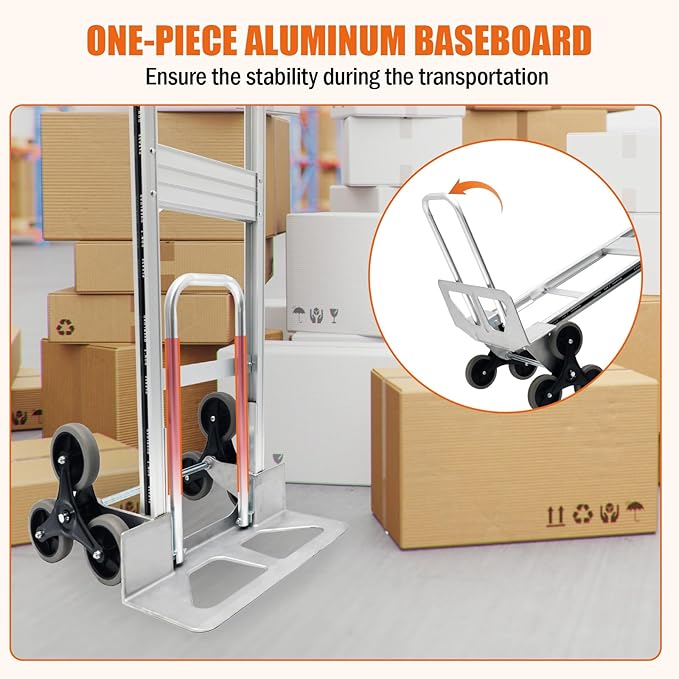 Aluminum Stair Climbing Cart, 600 lbs Capacity Stair Climber Hand Truck Dolly - Image 6