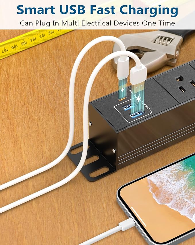 8 Outlet Heavy Duty Power Strip - Image 3