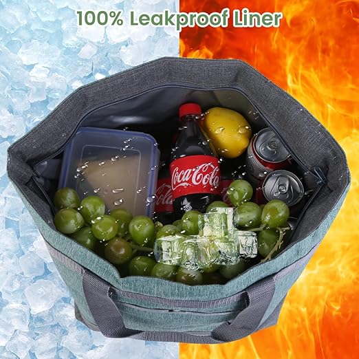 Insulated Reusable Tote Bag for Grocery Shopping for Women/Men, Waterproof - Image 7