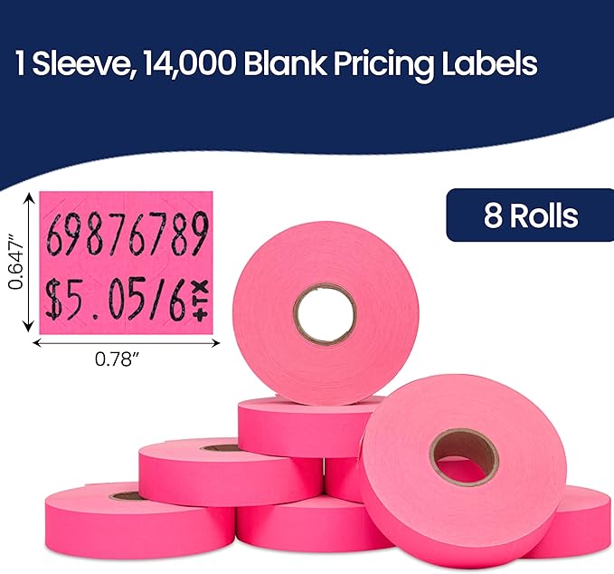 Perco Fluorescent Pink Pricing Labels - Image 3