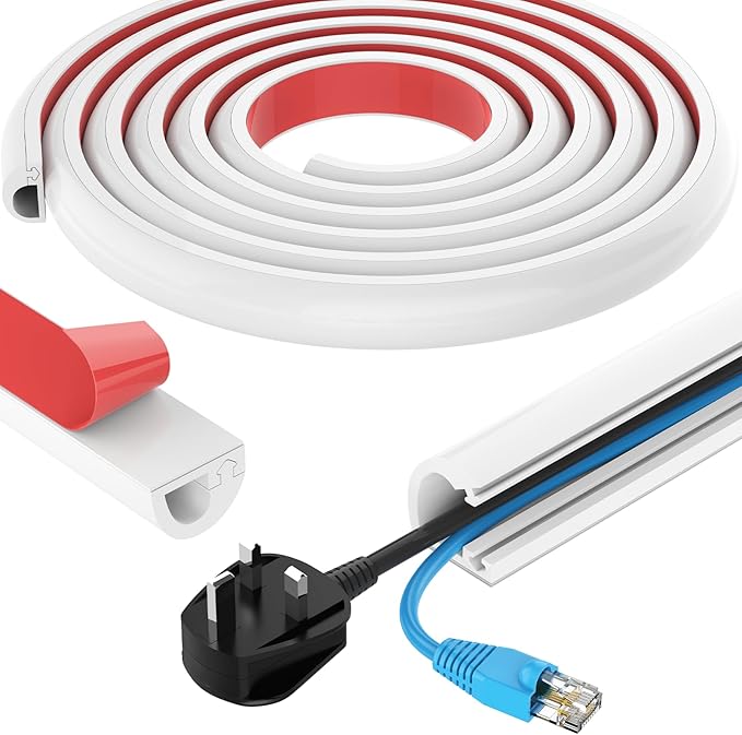 78 Inch Wall Cord Hider, Silicone Self Adhesive Cable Hider Cord Cover by UOMTFAI