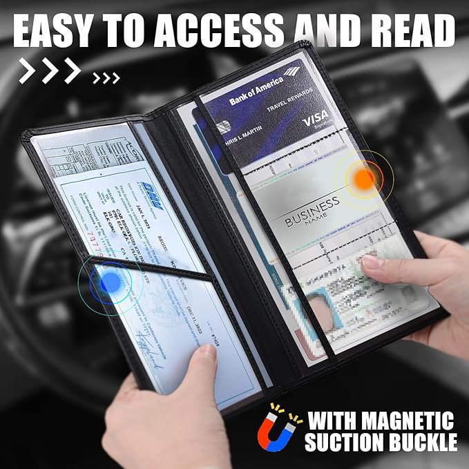 Luxury Leather Car Registration & Insurance Cards Holder - Image 4