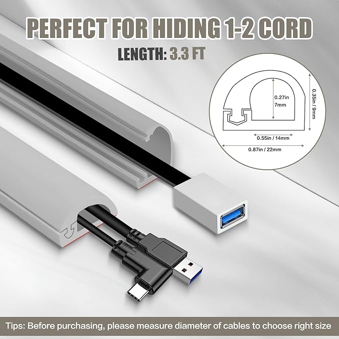 Cord Wall Cover, 39in Self-Adhesive Wire Covers - Image 7