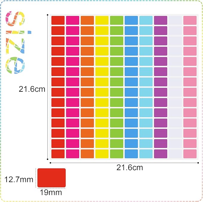 Tallew 2800Pieces 10 Color Coding Labels Rectangle Colored Stickers Assorted - Image 2