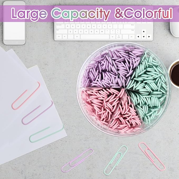 Multicolor Jumbo Paper Clips, 1.3 Inch & 2 Inch, School & Home Document - Image 3