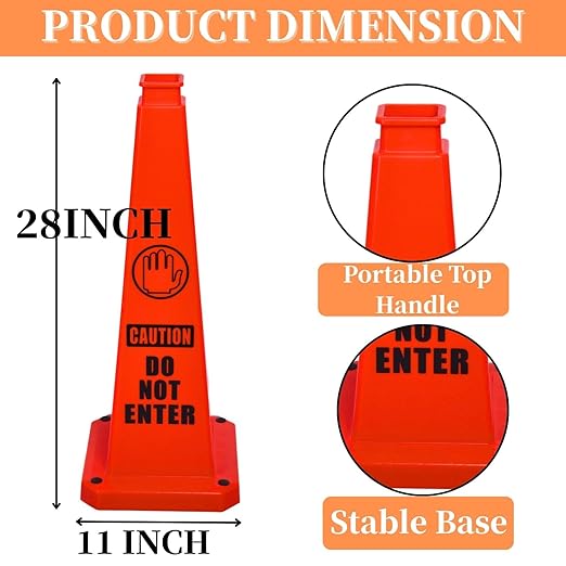 BESEA Caution Cone 3 Pack, Business Parking Lots, Indoor/Outdoor - Image 2