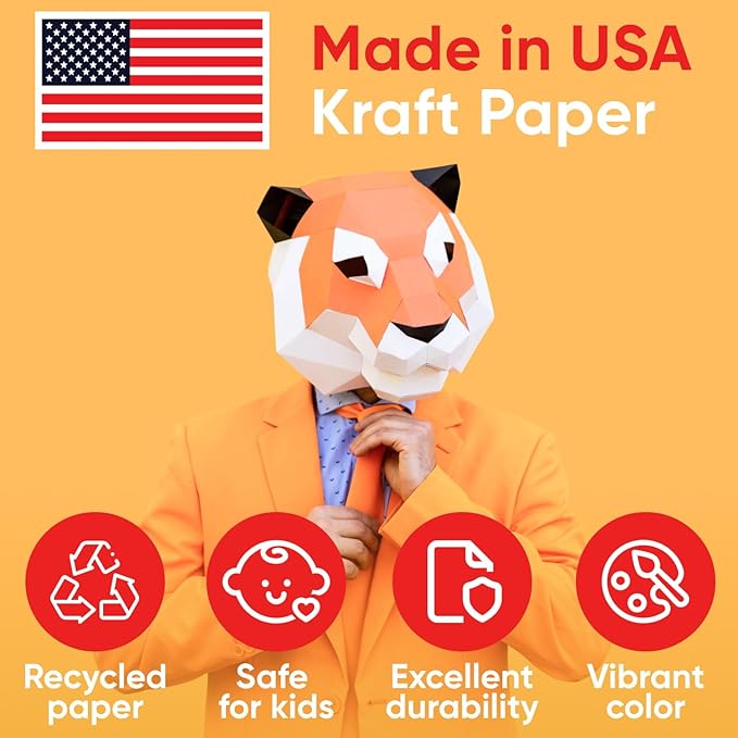 USA-Made 12" x 1200" Orange Kraft Paper Roll, 45 lbs Thickness, American - Image 4