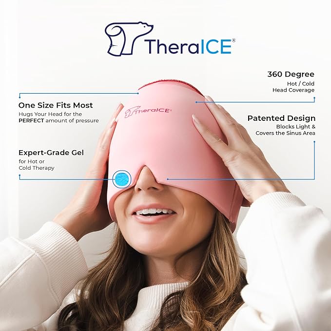 TheraICE Headache Relief Cap, Migraine Ice Pack Mask Products, Women Cooling - Image 2