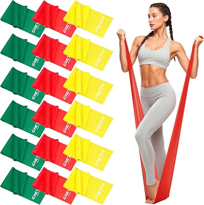 18PCS Resistance Bands Bulk, Non-Latex Physical Therapy Bands, Professional by GHCTFE%E2%80%94SportsWithoutBounds