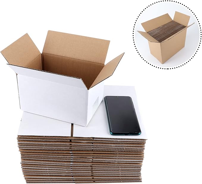 Hoikwo 7x5x4 Inches Small White Shipping Boxes Set of 25, Sturdy Cardboard Boxes - Image 4