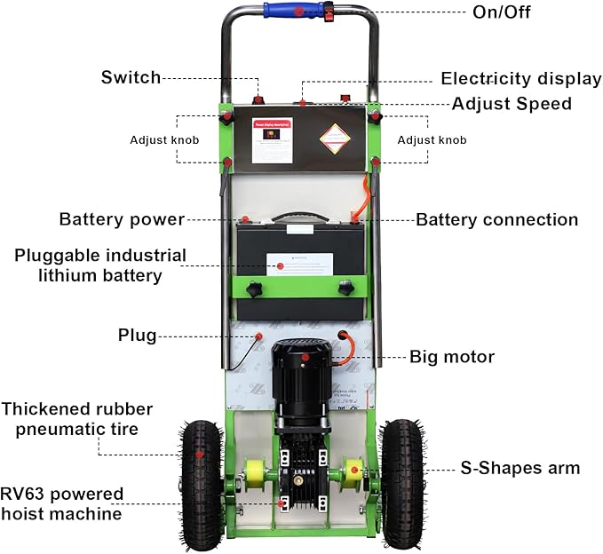 880lbs Electric Stair Climbing Hand Trucks Dolly Cart - Image 5