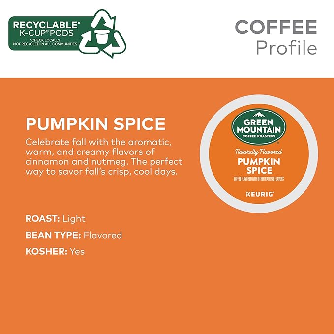 Green Mountain Coffee Roasters Pumpkin Spice, Keurig Single-Serve K-Cup Pods - Image 3