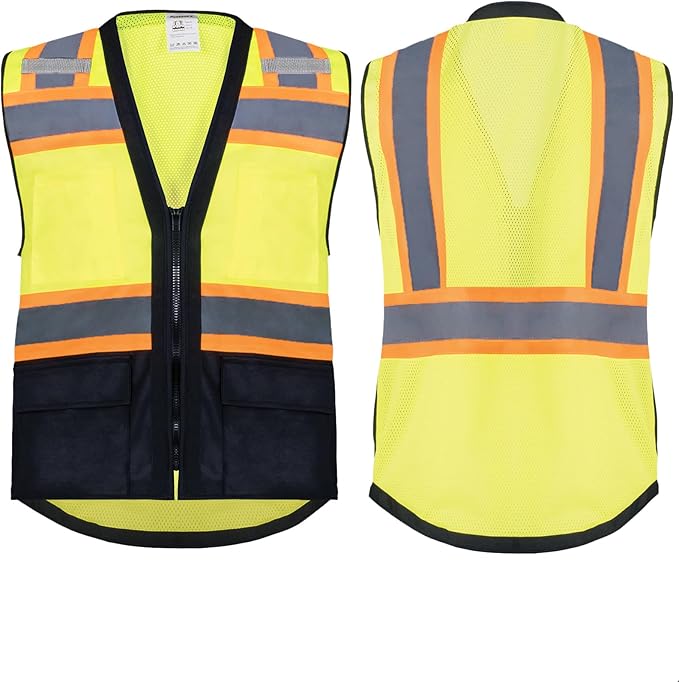 ProtectX 6 Pockets High Visibility Safety Vest - Image 2