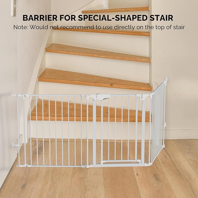 Bonnlo 82-Inch Versatile Safety Gate Metal Baby/Pet Gate Configurable Dog - Image 9
