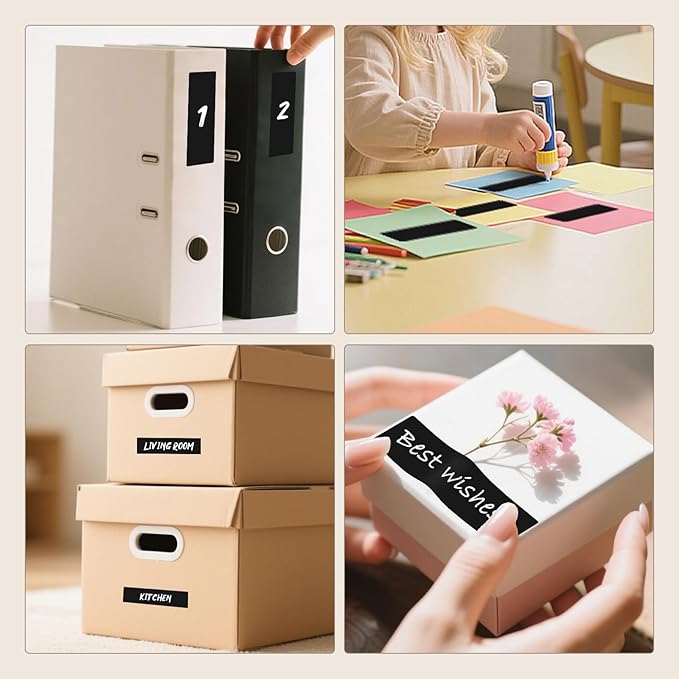 Black Rectangle Color Coding Labels 3 × 1 Inches, Self-Adhesive Writable - Image 6