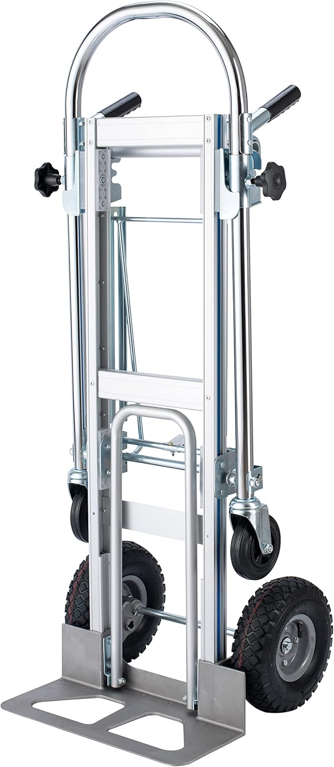 LEADALLWAY 3-in-1 Aluminum Convertible Hand Truck, Heavy Duty Folding Dolly - Image 4
