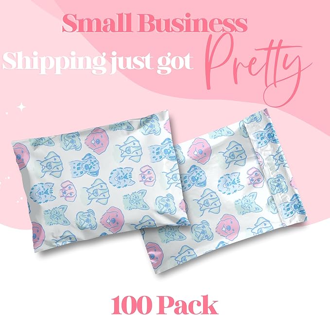 6x9 Designer Poly Mailer 100 Pack Heavy Duty Waterproof Self Seal Shipping Bags - Image 2