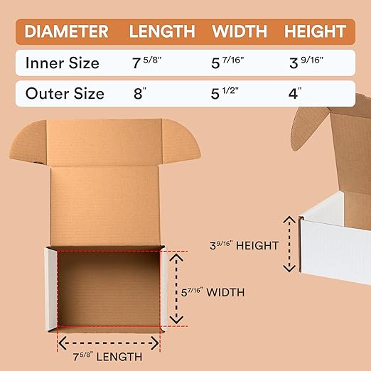 Box USA 8" Deluxe Shipping Boxes, Gifts or Bulk Business Orders - Image 2