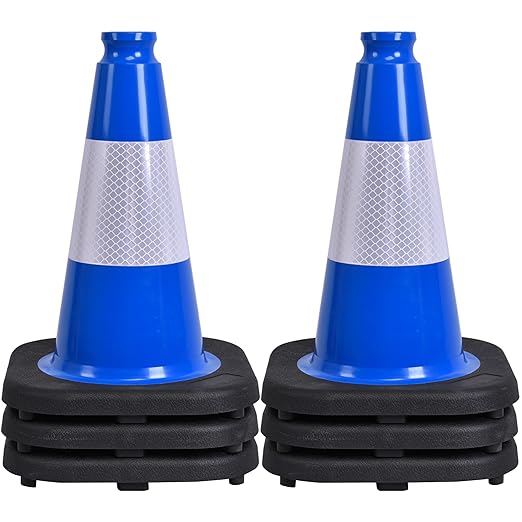 OrangeStar 12" Traffic Cones 6-Pack Blue Safety Cones by OrangeStar