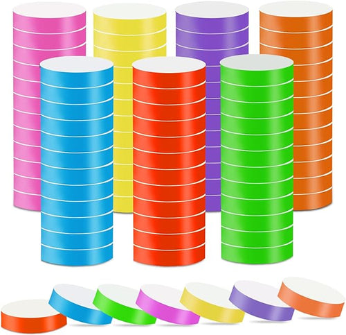 1400 Packs Paper Wristbands for Events, 7 Colors Waterproof Neon Party by REHALY