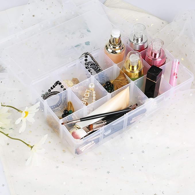 2 Pack 15 Grids Clear Plastic Organizer Box - Image 6