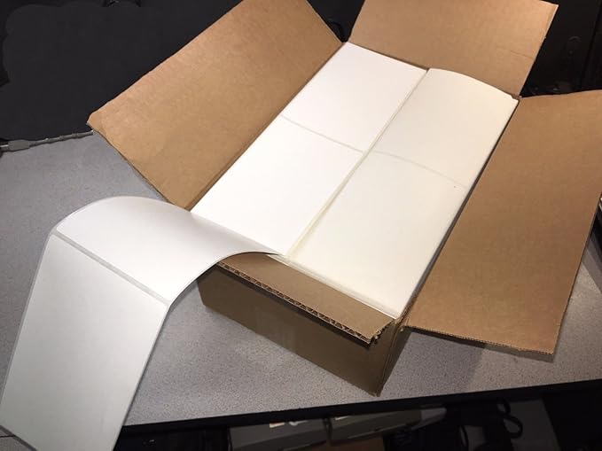 2 Stacks Fanfold 4" x 6" Direct Thermal Labels, 2000 Labels Per Stack, - Image 4