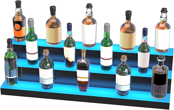 VEVOR LED Lighted Liquor Bottle Display, 3 Tiers 40 Inches, Supports USB - Image 11