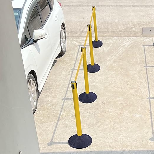OangeStar 6 Packs Crowd Control Stanchions w/10ft Retractable Belt, Crowd - Image 6
