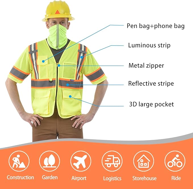 AYKRM Custom Logo Personalised Printed High Visibility Reflective 2 two tone - Image 5
