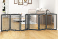 Freestanding Pet Gate with Door, Tall Dog Gate by PUPETPO