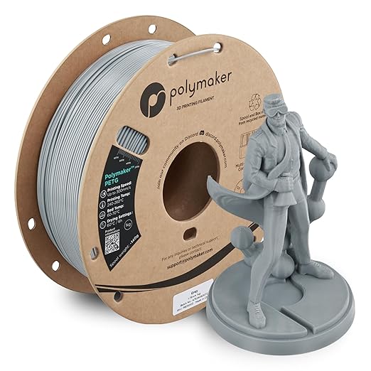 Polymaker PETG Grey 3D Printer Filament 1.75mm 1kg, High Speed PETG up to by Polymaker