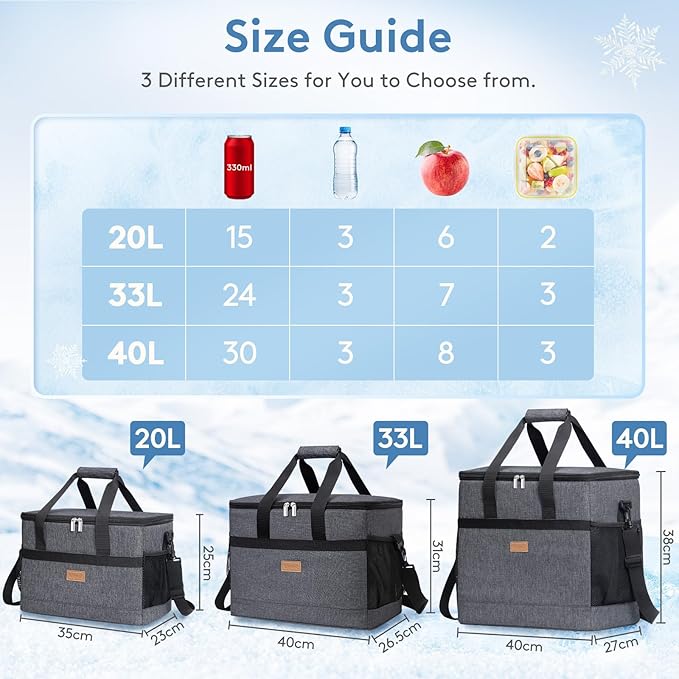 Lifewit Cooler Bag 30/50/60 Cans Collapsible and Insulated Large Lunch Bag - Image 2