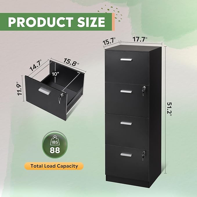 DEVAISE 4 Drawer File Cabinet - Image 3