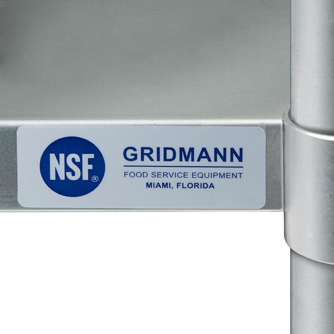 GRIDMANN NSF Stainless Steel Commercial Kitchen Prep & Work Table Plus A 2 Tier - Image 7