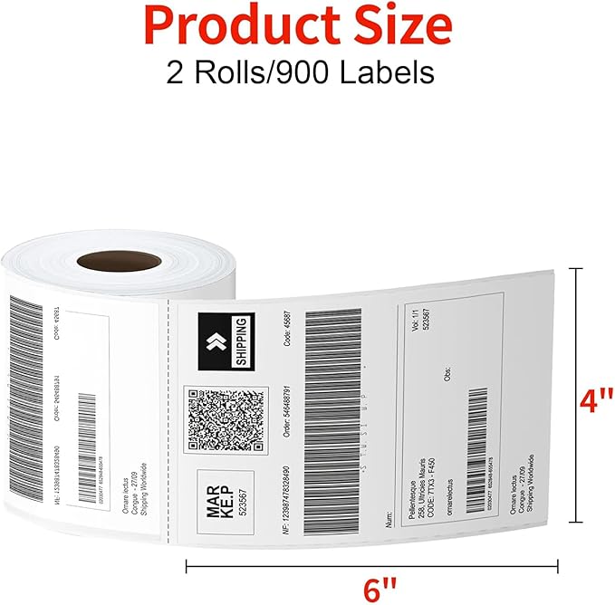 Direct Thermal Labels 4x6-450 Labels/Roll, Thermal Shipping Labels - Image 3