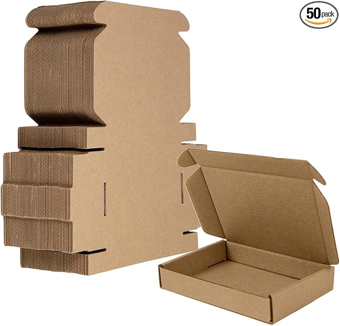 50 Pack 6x4x1 Inches Small Shipping Boxes, Moving Mailing Packing Box by SUNLPH
