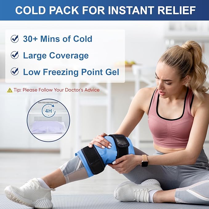 APEXUP Ice Pack for Knee Pain Relief, Large Reusable Wrap After Surgery - Image 5