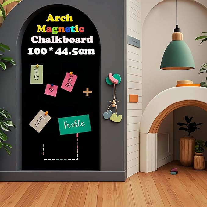 Magnetic Chalkboard Wall Arch Decal 39.3"x17.5" Contact Paper Peel and Stick - Image 2