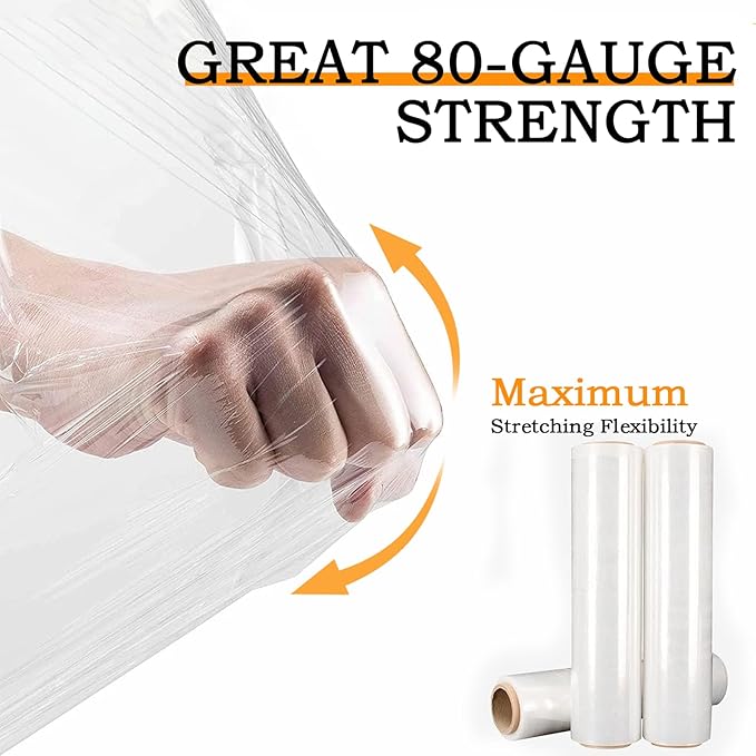 18 Inch 80 Gauge Stretch Film 1100ft 4 Rolls - Image 5