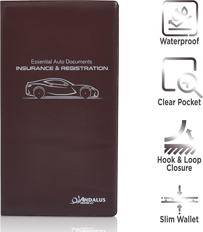 Andalus Auto Registration & Insurance Card Holder Pack of 2, Waterproof - Image 4