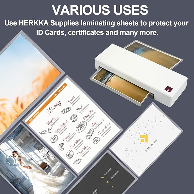 HERKKA 300 Pack Laminating Sheets, Holds 8.5 x 11 Inch Sheets, 3 Mil Clear - Image 6
