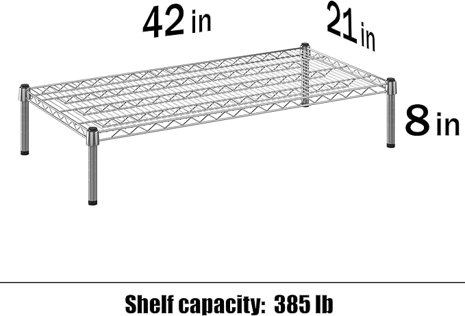 21" Deep x 42" Wide x 8" Height Wire Shelving Kit | 1-Tier | NSF Commercial - Image 3
