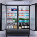 Commercial Beverage Refrigerator Display Fridge, Two Glass Door Upright by NAFCOOL